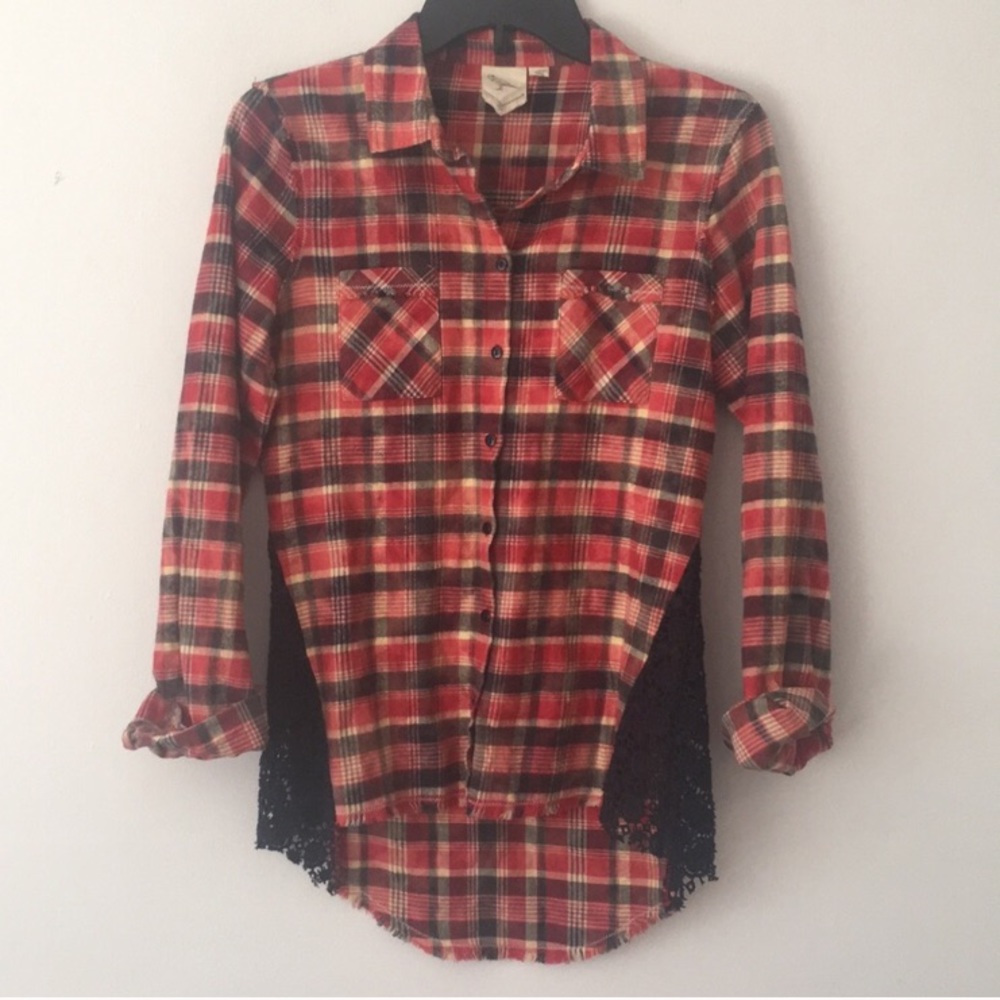 Anthro Bird label plaid button down gorgeous small